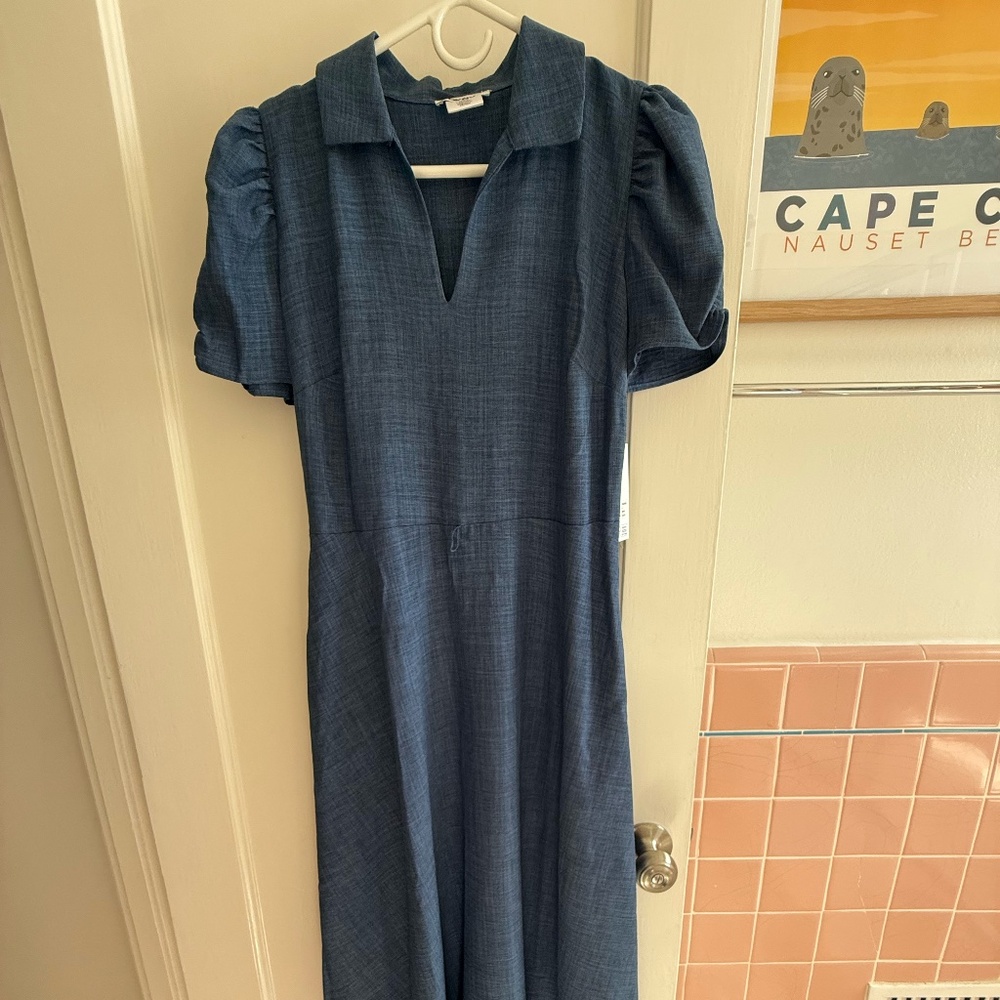 Denim Color DKNY Midi Dress